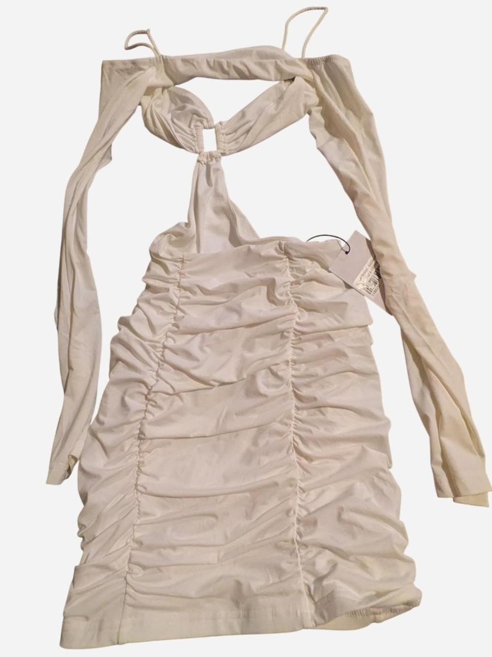 NWT Princess Polly White Off-Shoulder Cutout Mini Dress - Picture 4 of 7